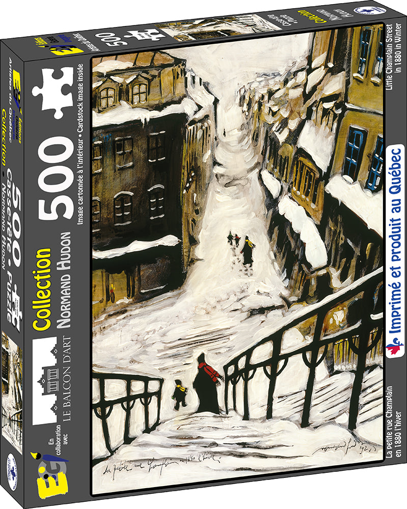 CT-01434 - HUDON, Normand - La petite rue Champlain en 1800, en hiver - 500 mrcx/pieces