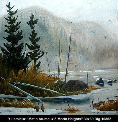 10852 - Matin brumeux à Morin Heights - 30x30 - Yvon Lemieux