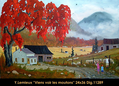 11289 - LEMIEUX Yvon - Viens voir les moutons - 24'' x 36''