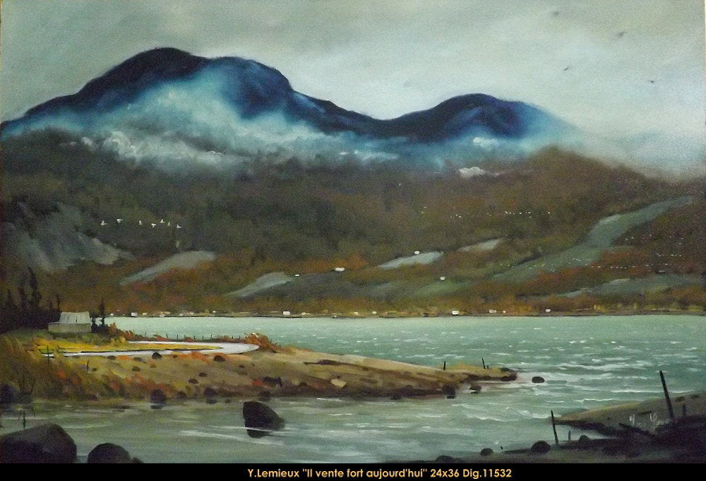 11532 - LEMIEUX Yvon - Il vente fort aujourd'hui - 24'' x 36''