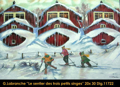 11722 - LABRANCHE Gilles - Le sentier des trois petits singes - 20 x 30