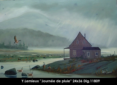 11809 - Journée de pluie - 24x36 - Yvon Lemieux