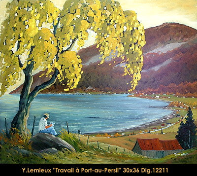12211 - Travail à Port-au Persil - 30x36 - Yvon Lemieux