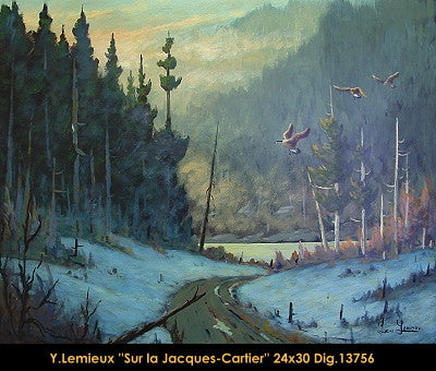 13756 - Sur la Jacques-Cartier - 24x30 - Yvon Lemeiux