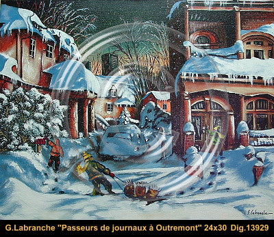 13929 - Passeurs de journaux à Outremont - GILLES LABRANCHE - 24X30