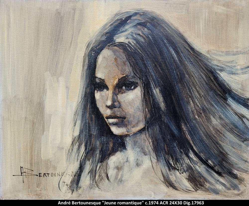 17963 - Jeune romantique (1974) - ANDRÉ BERTOUNESQUE (MAITRES) - 24X30