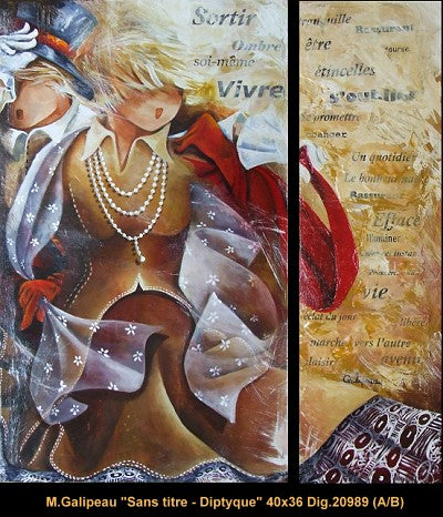 20989 - GALIPEAU Marc - Sortir de l'ombre - 40 x 36  (Diptyque) ENCADRÉ - FRAMED