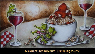 23192 - GOULET Anouck - Les buveurs -15 x 30