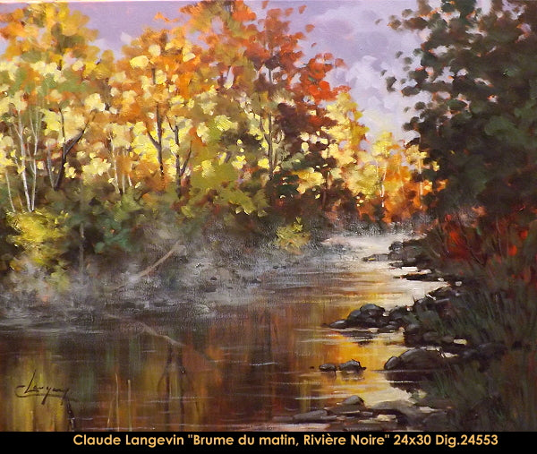 24553 - LANGEVIN Claude - Brume du matin, Rivière noire - 24 x 30