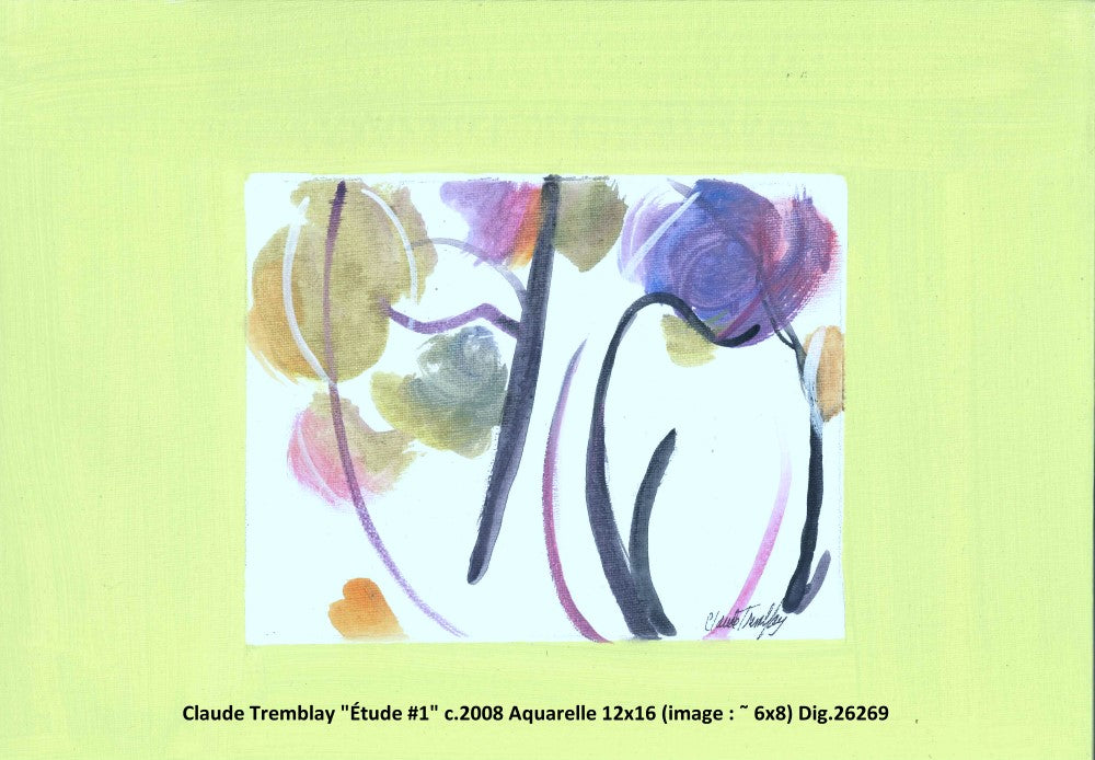 26269 - Étude sur papier avec passe-partout - CLAUDE TREMBLAY - Papier +12