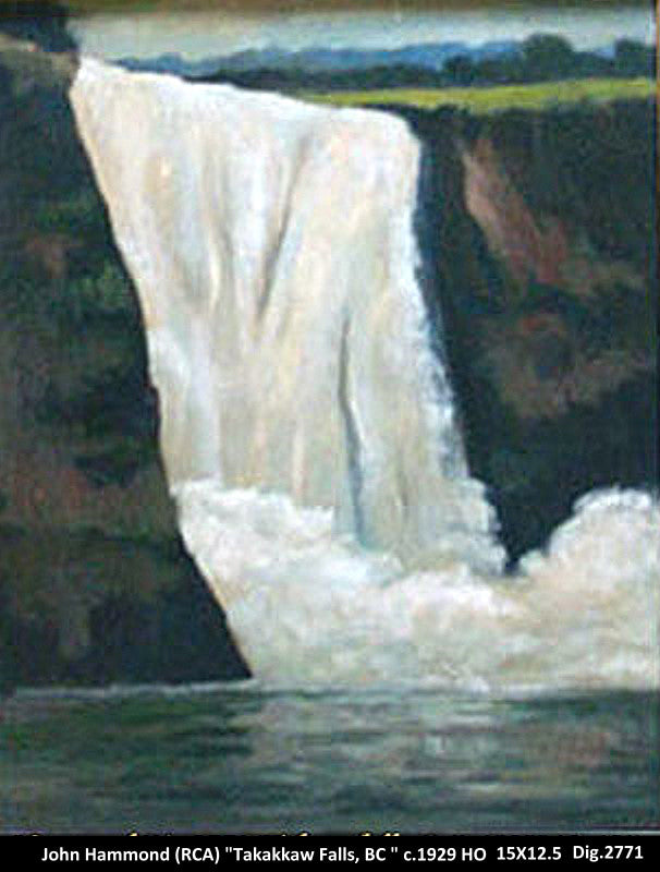 2771 - Takakkaw Falls, BC. c.1929 ESTATE# 642 - JOHN HAMMOND - 15X12.25
