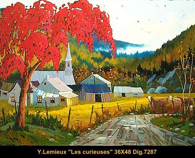 7287 - Les curieuses - 36x48 - Yvon Lemieux