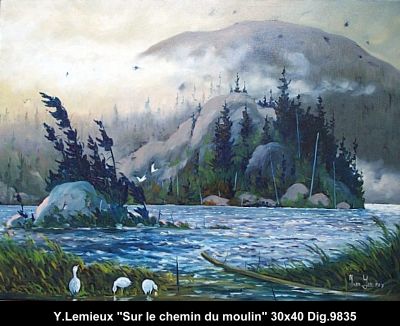 9835 - Sur le chemin du moulin - 30x40 - Yvon Lemieux