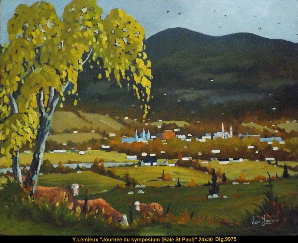 9975 - Journée du Symposium (Baie St-Paul) - 24x30 - Yvon Lemieux