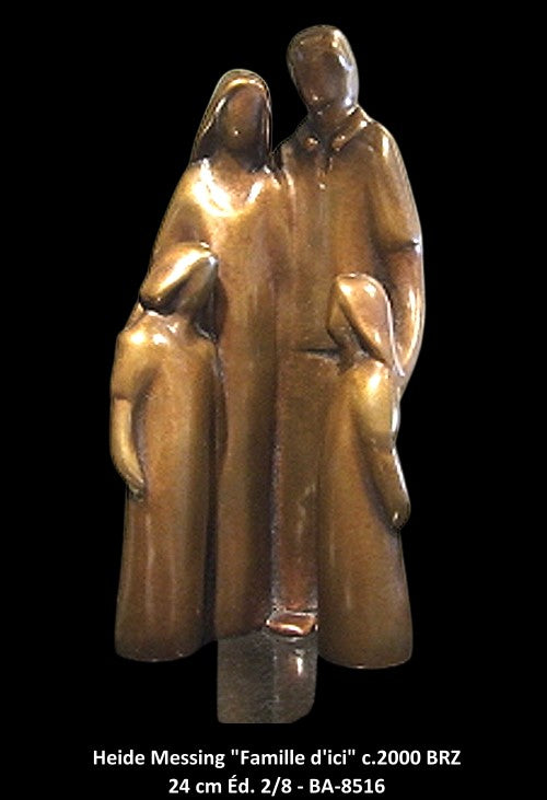 BA8516 - La Famille d'ici,  Sculpture Bronze 2/8 - Heide Messing - 24CM