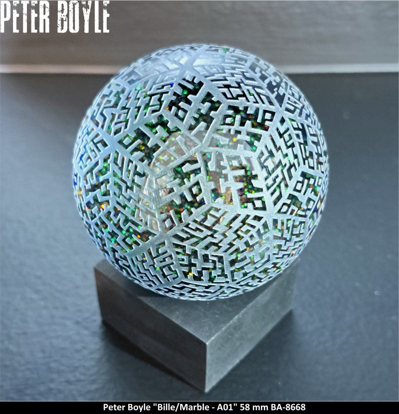 BA8668 - A01 -Dark Frosted Stars Bille/Marble 28mm - PETER BOYLE