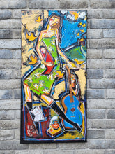 Charger l&#39;image dans la galerie, BA9010 - DESSON - Denis Chiasson - La musicienne et l&#39;enfant - 36 x 18
