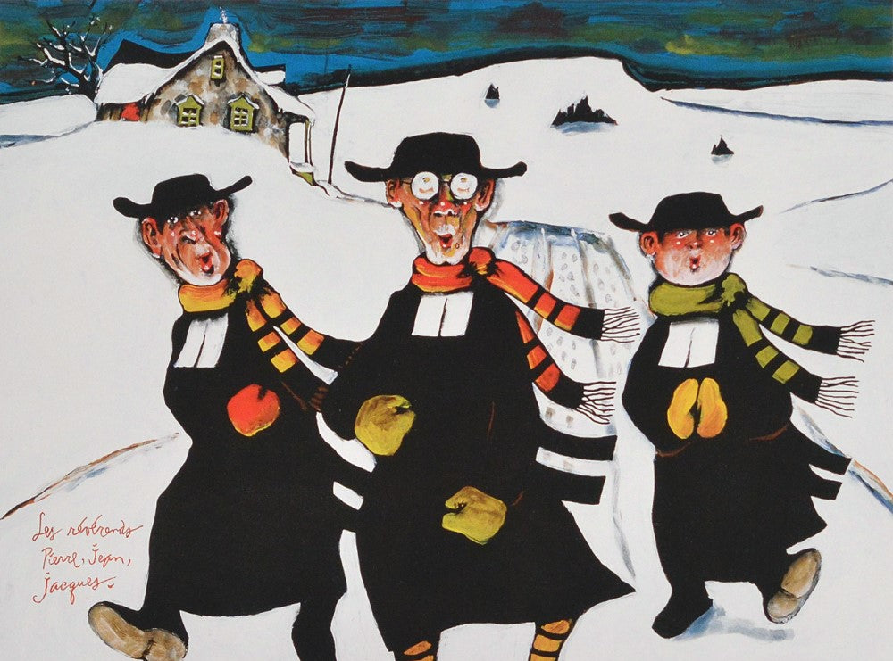 NH-115 -  Normand Hudon - LES RÉVÉRENDS PIERRE, JEAN, JACQUES - 12X16    LITHOGRAPHIE EDITION LIMITE 480 EXEMPLAIRES, NON ENCADRÉ