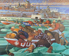 Charger l&#39;image dans la galerie, TL-112 - LECOR Paul Tex - La course aux canots - 17 x 21&#39; - Photolithographie édition 480
