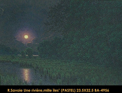BA4956 - SAVOIE, Richard - Lune Rivière des Milles-Iles - 24 x33  - Pastel  2001