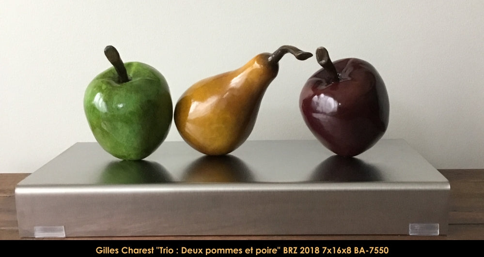 BA7550 - Trio : 2 pommes et poire - GILLES CHAREST - 7