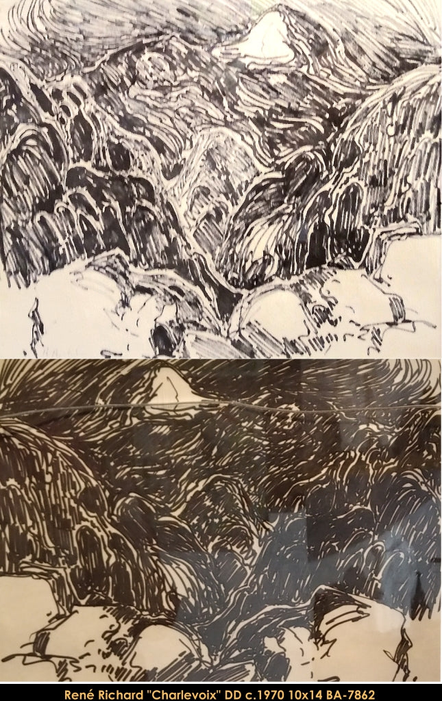BA7862 - Charlevoix  DESSIN RECTO/VERSO - RENÉ RICHARD -  10X14
