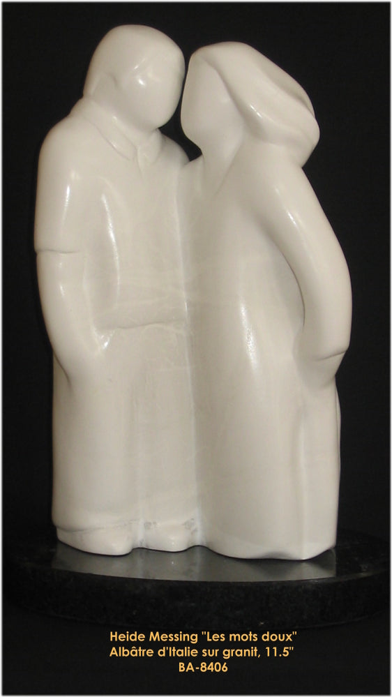 BA8406 - Les mots doux - Sculpture albâtre d'Italie - Heide Messing - 11.5