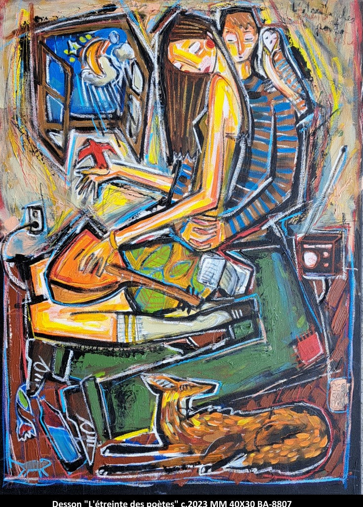 BA8807 - L'étreinte des poètes - DENIS CHIASSON (DESSON) - 40X30