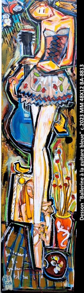 BA8813 - Ballerine à la guitare bleue - DENIS CHIASSON (DESSON) - 48X12  ***CCM***