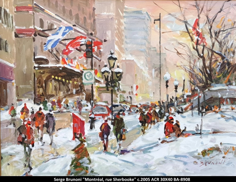 BA8908 - Montréal, rue Sherbooke - SERGE BRUNONI  (MAITRES) - 30X40