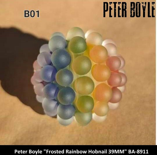 BA8911 - B01 Frosted Rainbow Hobnail 39MM   - PETER BOYLE ART GLASS/ARTISTE VERRIER