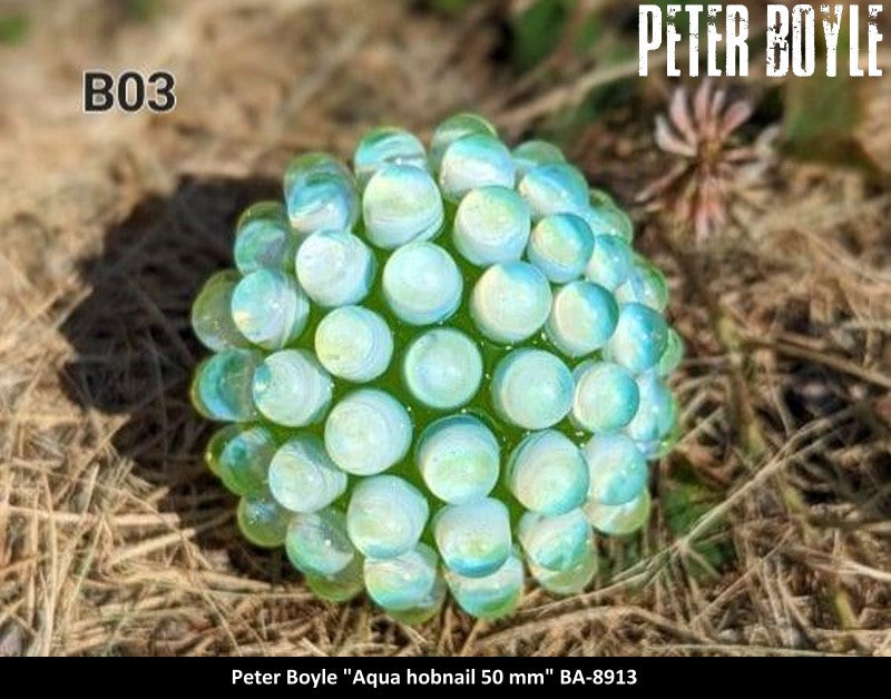 BA8913 - Aqua hobnail 50 mm - PETER BOYLE ART GLASS/ARTISTE VERRIER