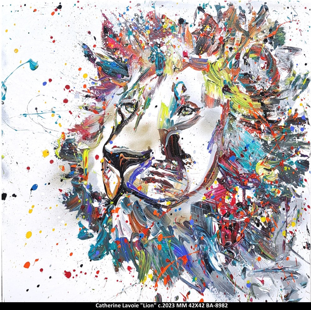 BA8982 - Lion sur fond blanc - CATHERINE LAVOIE - 42