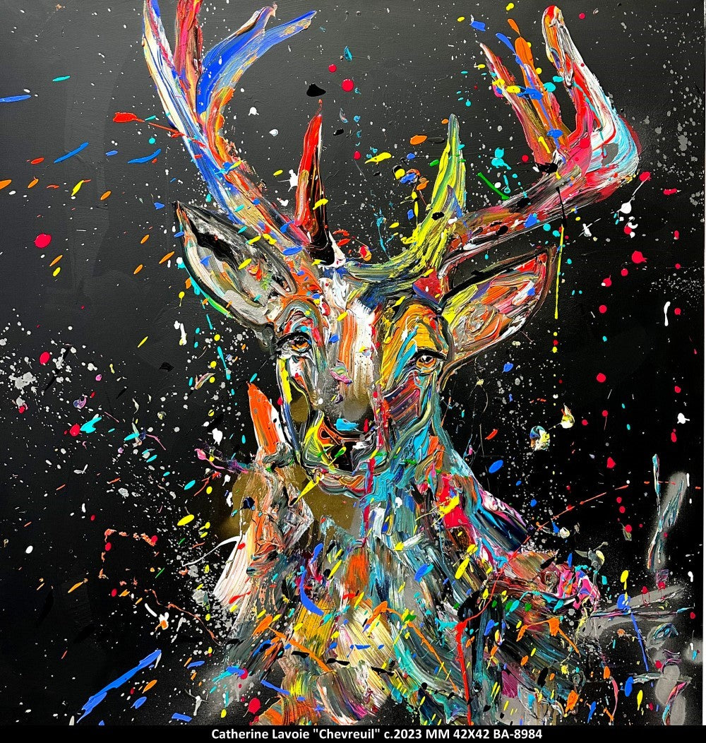 BA8984 - Chevreuil sur fond noir - CATHERINE LAVOIE - 42