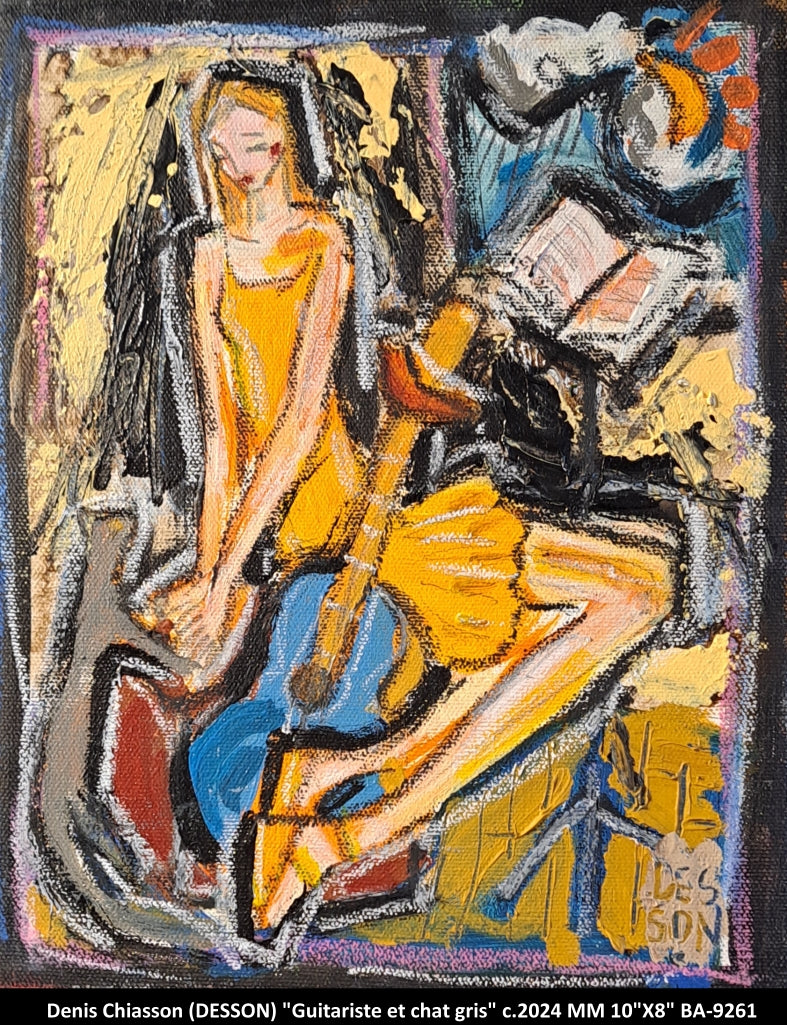 BA9261 - Guitariste et chat gris - DESSON - 10