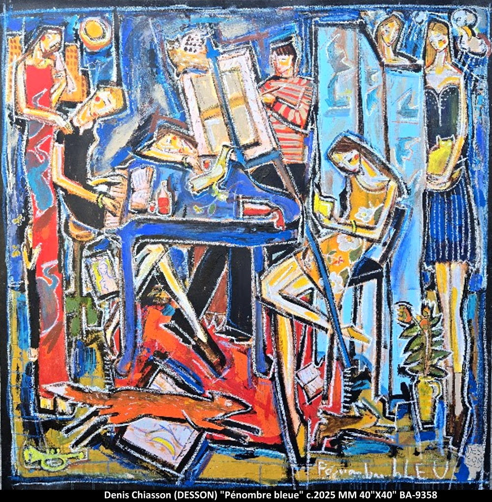 BA9358 - DESSON, Denis Chiasson  -Penombre bleu - 40 x 40