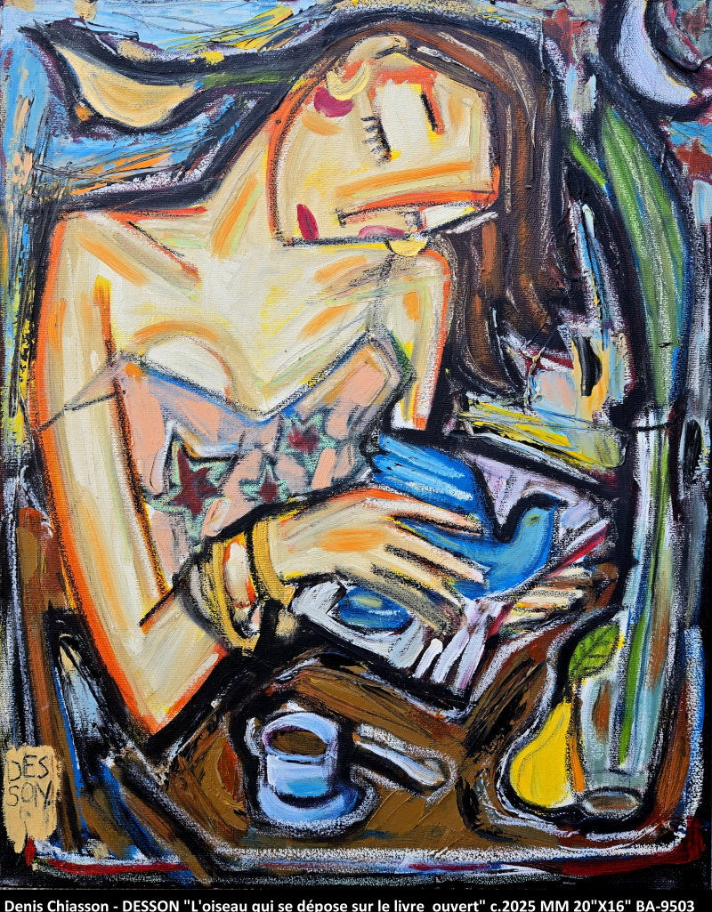 BA9503 - L'oiseau qui se dépose sur le livre  ouvert - DESSON - 20