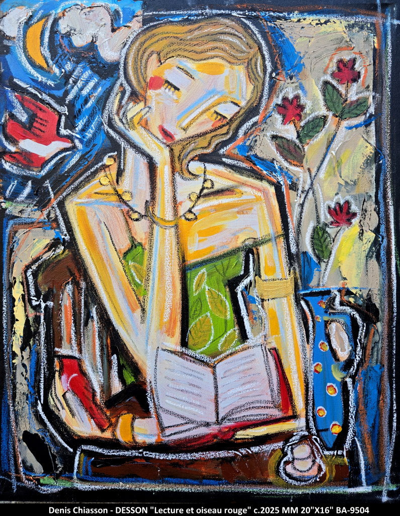 BA9504 - Lecture et oiseau rouge - DESSON - 20