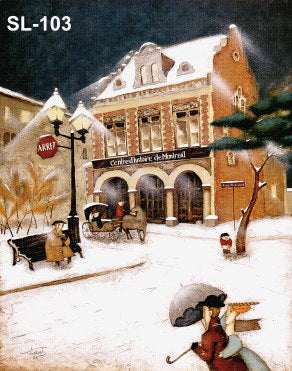SL-103 Le Centre d'histoire de Montréal sous la neige 8.5''x7''  (Edition 1250 / HC60 disponibles) - STEVEN LAMB