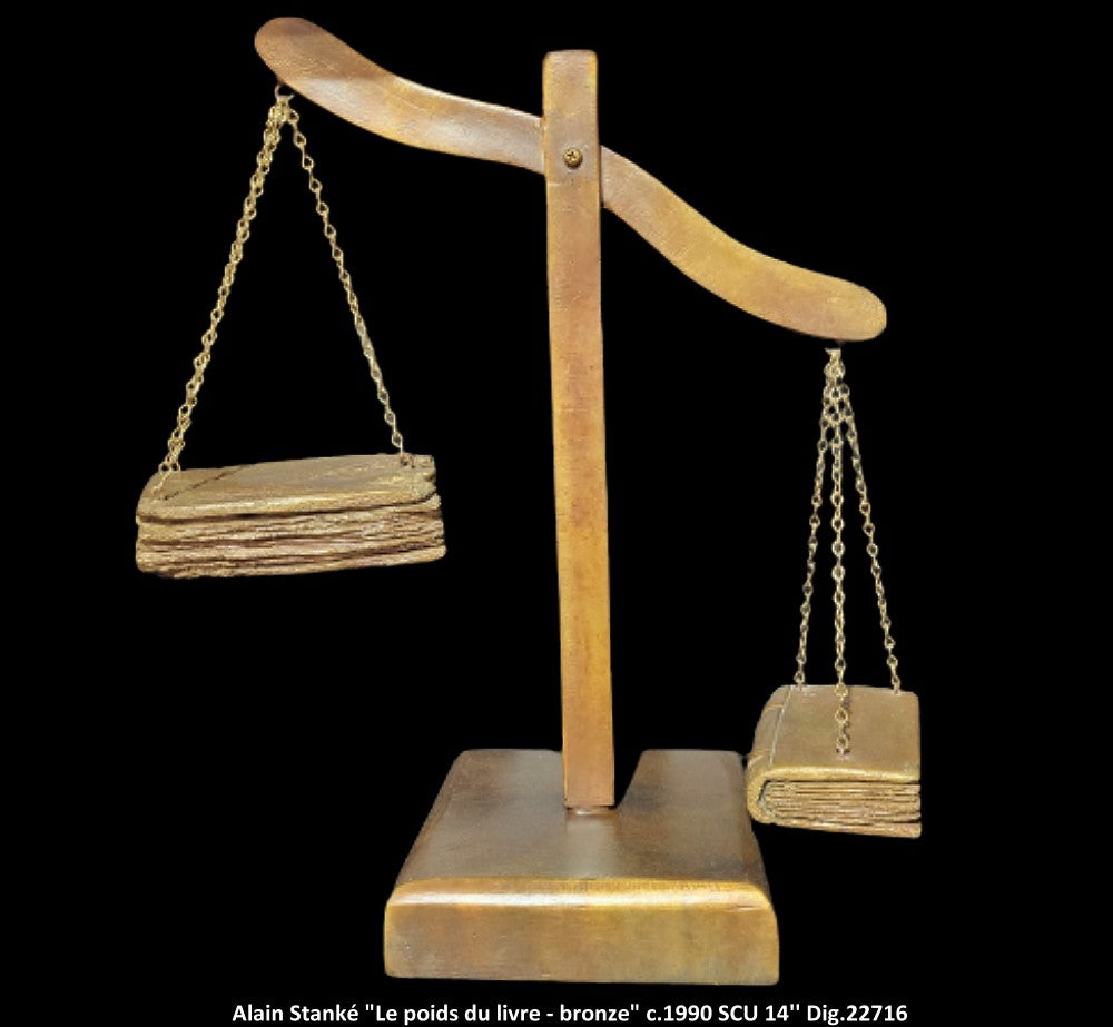 22716 - Le poids du livre - ALAIN STANKÉ - Sculpture Bronze 14