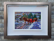 Charger l&#39;image dans la galerie, Le traîneau rouge - SÉRIGRAPHIE - Littorio Delsignore - 10.5&quot;X15.75&quot;
