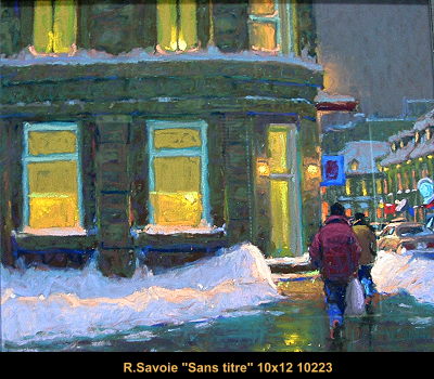 10223 - Richard Savoie - Sans titre (scene de ville) - 10x12 - pastel sec