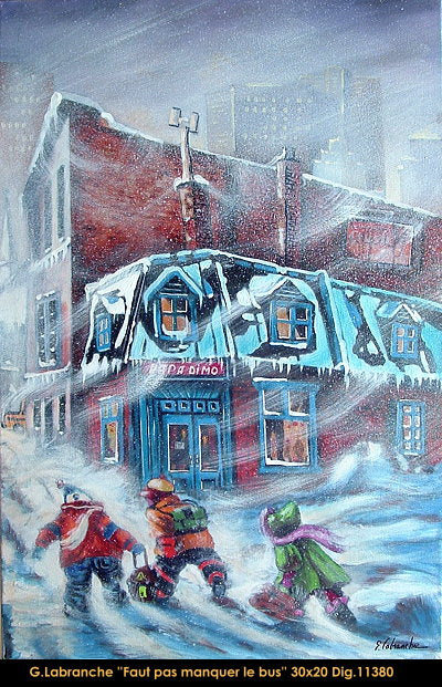 11380 - Gilles Labranche - Faut pas manquer le bus - 30x20