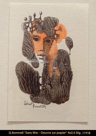 11918 - Gabriel Bonmati - sans titre (oeuvre sur papier, encadrement inclus) 4x2.5