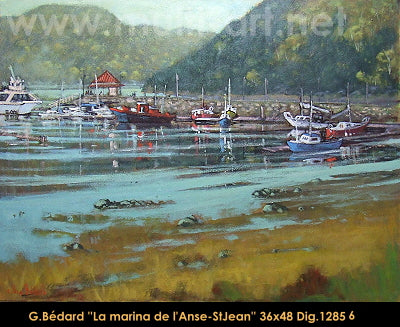 12856 - Gilles Bedard - La marina de l'Anse St-Jean - 36x48
