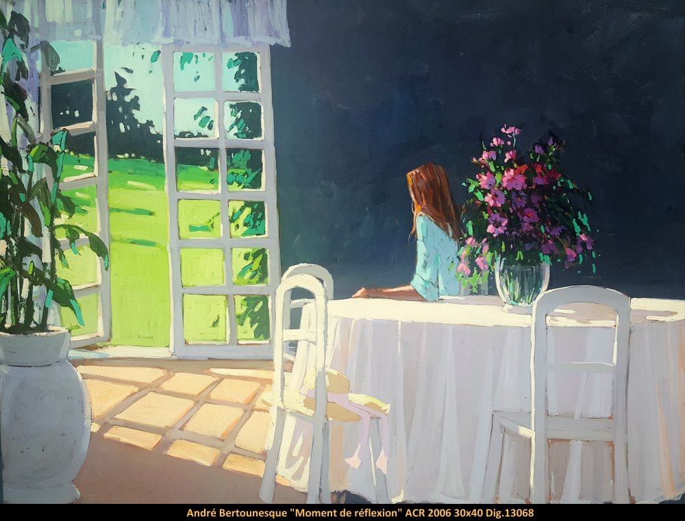 13068 - Moment de réflexion - ANDRÉ BERTOUNESQUE - 30x40