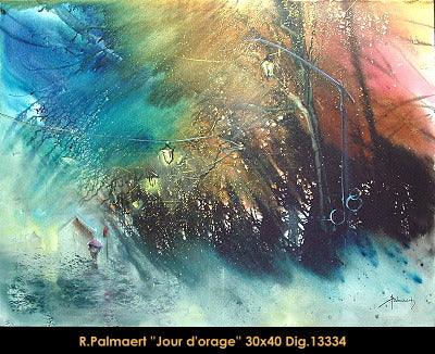 13334 - Roland Palmaerts - Jour d'orage - 30x40