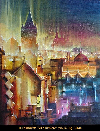 13434 - Roland Palmaerts - Ville lumière - 20x16