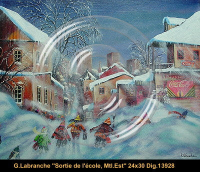13928 - Gilles Labranche - Sortie de l'école, MTL est - 24x30