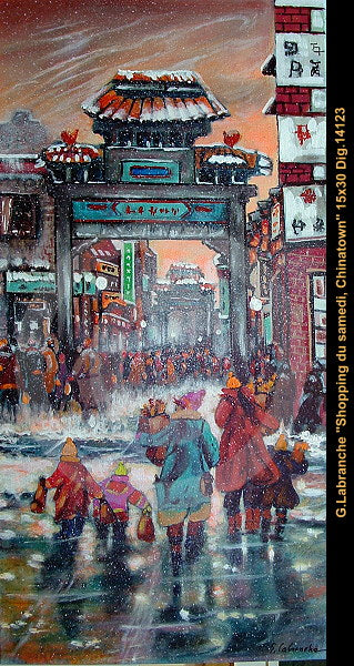 14123 - Le shopping du samedi, Chinatown - GILLES LABRANCHE - 30x15